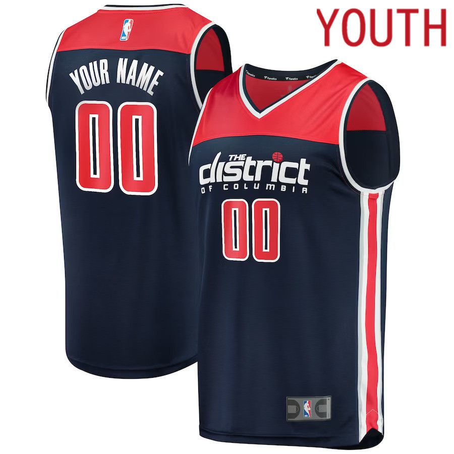 Youth Washington Wizards Fanatics Branded Navy Custom Fast Break Replica NBA Jersey